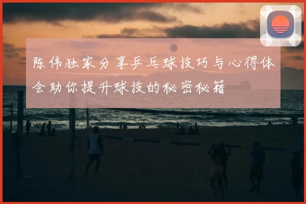 陈伟独家分享乒乓球技巧与心得体会助你提升球技的秘密秘籍